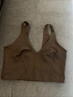 Nike x Skims Brown V-Neck Bralette Top